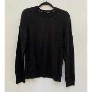 Black men's cotton sweater crew neck